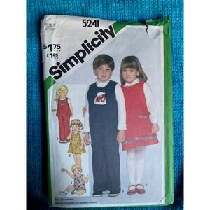 Simplicity sewing pattern 5241 kids jumper overall romper